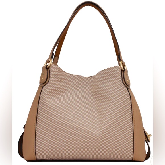 Coach Legacy Jacquard Canvas Edie 31 Shoulder Bag - Beechwood Gold - Picture 2 of 5